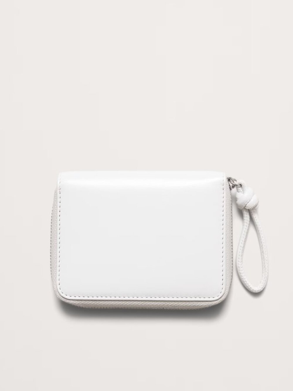 Banana Republic Italian Leather Zip Mini Wallet in Ivory, NWT